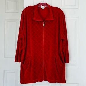 Vintage Quilted Velour Lingerie Nordstrom L Red Gold